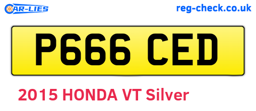 P666CED are the vehicle registration plates.