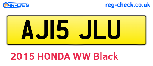 AJ15JLU are the vehicle registration plates.