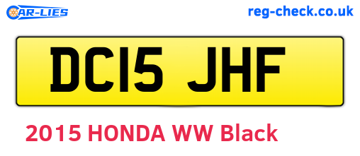 DC15JHF are the vehicle registration plates.
