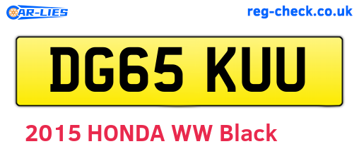DG65KUU are the vehicle registration plates.