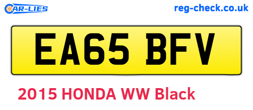 EA65BFV are the vehicle registration plates.