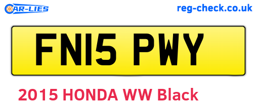 FN15PWY are the vehicle registration plates.