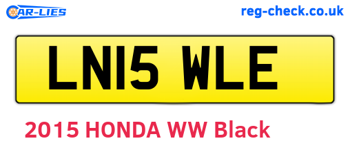 LN15WLE are the vehicle registration plates.
