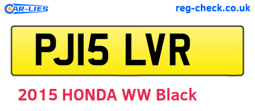 PJ15LVR are the vehicle registration plates.