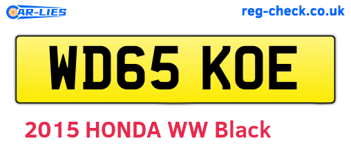 WD65KOE are the vehicle registration plates.
