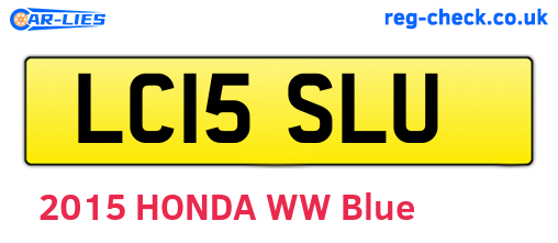LC15SLU are the vehicle registration plates.