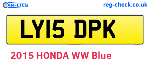 LY15DPK are the vehicle registration plates.