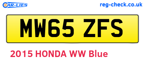 MW65ZFS are the vehicle registration plates.
