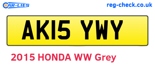AK15YWY are the vehicle registration plates.