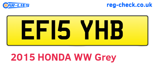 EF15YHB are the vehicle registration plates.