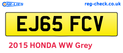 EJ65FCV are the vehicle registration plates.