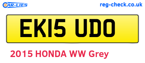 EK15UDO are the vehicle registration plates.