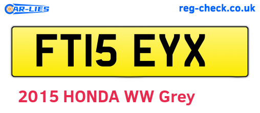 FT15EYX are the vehicle registration plates.