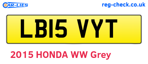LB15VYT are the vehicle registration plates.