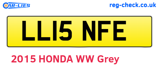 LL15NFE are the vehicle registration plates.