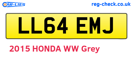 LL64EMJ are the vehicle registration plates.