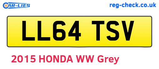 LL64TSV are the vehicle registration plates.