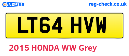 LT64HVW are the vehicle registration plates.