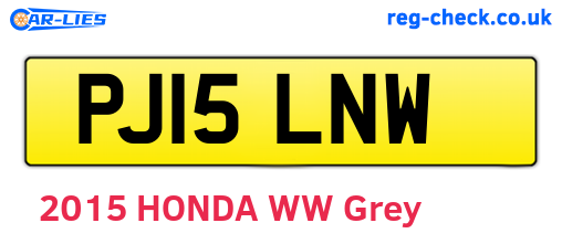 PJ15LNW are the vehicle registration plates.