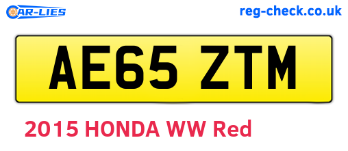 AE65ZTM are the vehicle registration plates.