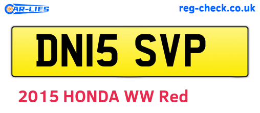 DN15SVP are the vehicle registration plates.