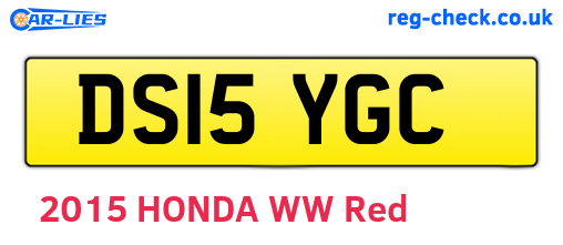 DS15YGC are the vehicle registration plates.