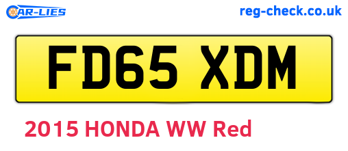 FD65XDM are the vehicle registration plates.
