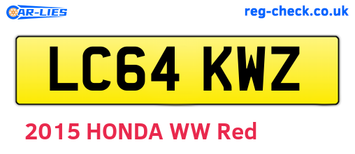 LC64KWZ are the vehicle registration plates.