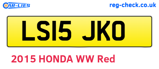 LS15JKO are the vehicle registration plates.
