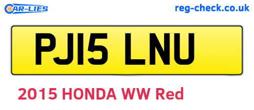 PJ15LNU are the vehicle registration plates.