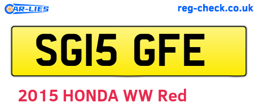 SG15GFE are the vehicle registration plates.