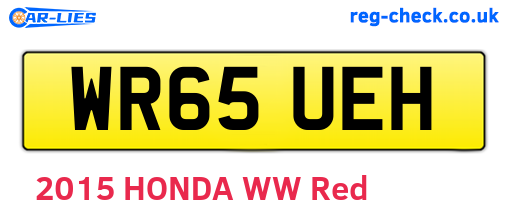 WR65UEH are the vehicle registration plates.
