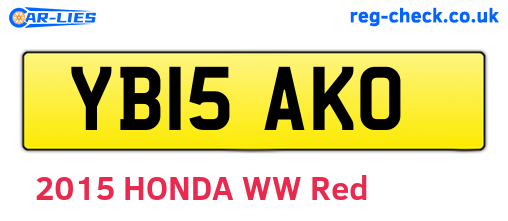 YB15AKO are the vehicle registration plates.