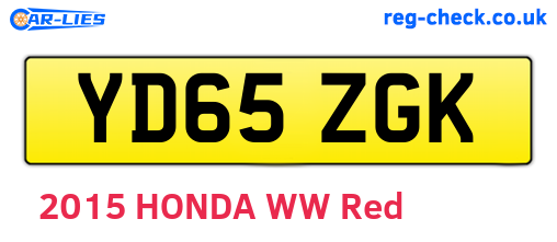 YD65ZGK are the vehicle registration plates.