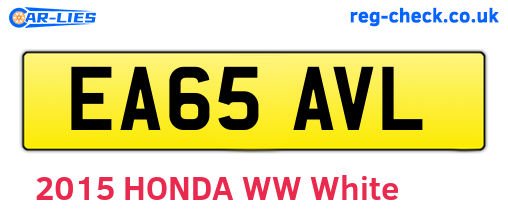 EA65AVL are the vehicle registration plates.