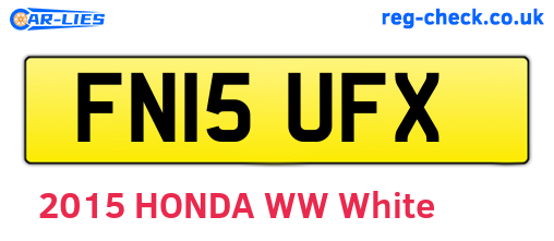 FN15UFX are the vehicle registration plates.