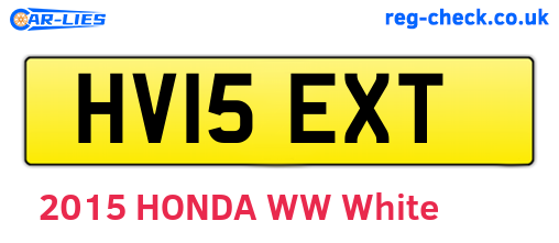 HV15EXT are the vehicle registration plates.