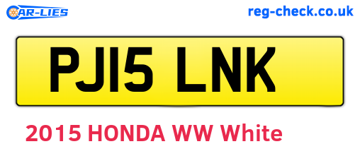 PJ15LNK are the vehicle registration plates.