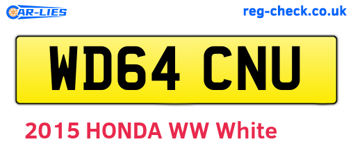 WD64CNU are the vehicle registration plates.