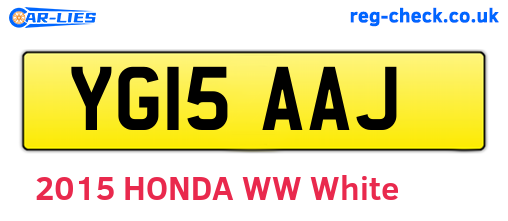 YG15AAJ are the vehicle registration plates.