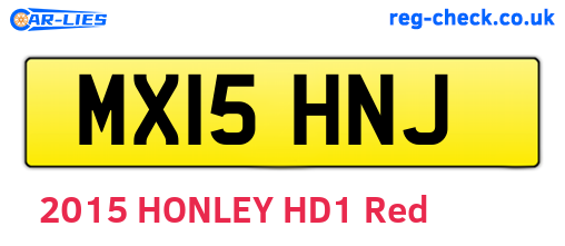 MX15HNJ are the vehicle registration plates.