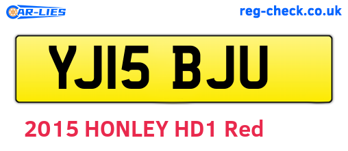 YJ15BJU are the vehicle registration plates.