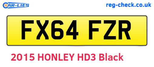 FX64FZR are the vehicle registration plates.