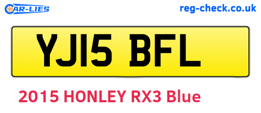 YJ15BFL are the vehicle registration plates.