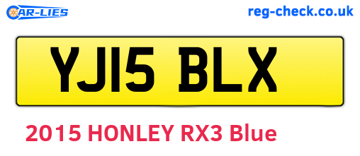 YJ15BLX are the vehicle registration plates.