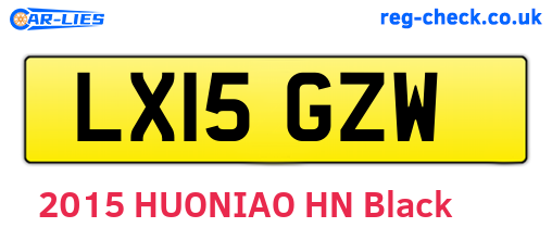 LX15GZW are the vehicle registration plates.