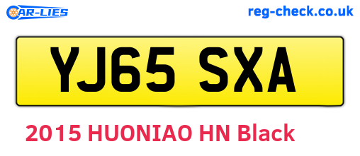 YJ65SXA are the vehicle registration plates.