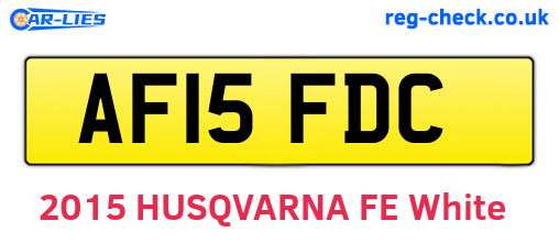 AF15FDC are the vehicle registration plates.