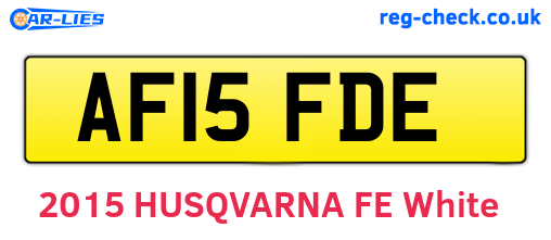 AF15FDE are the vehicle registration plates.
