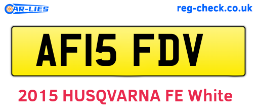 AF15FDV are the vehicle registration plates.
